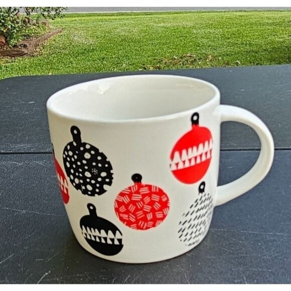 Starbucks 2016 Christmas Ornaments Red Black Ceramic Coffee Mug 16.9 Oz Tea Cup - Picture 2 of 8